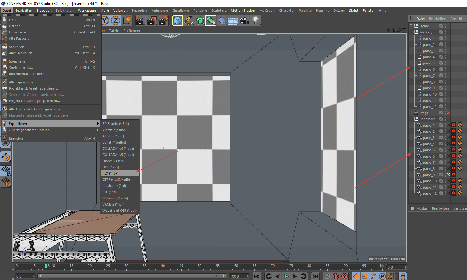 Экспорт FBX в Cinema 4D