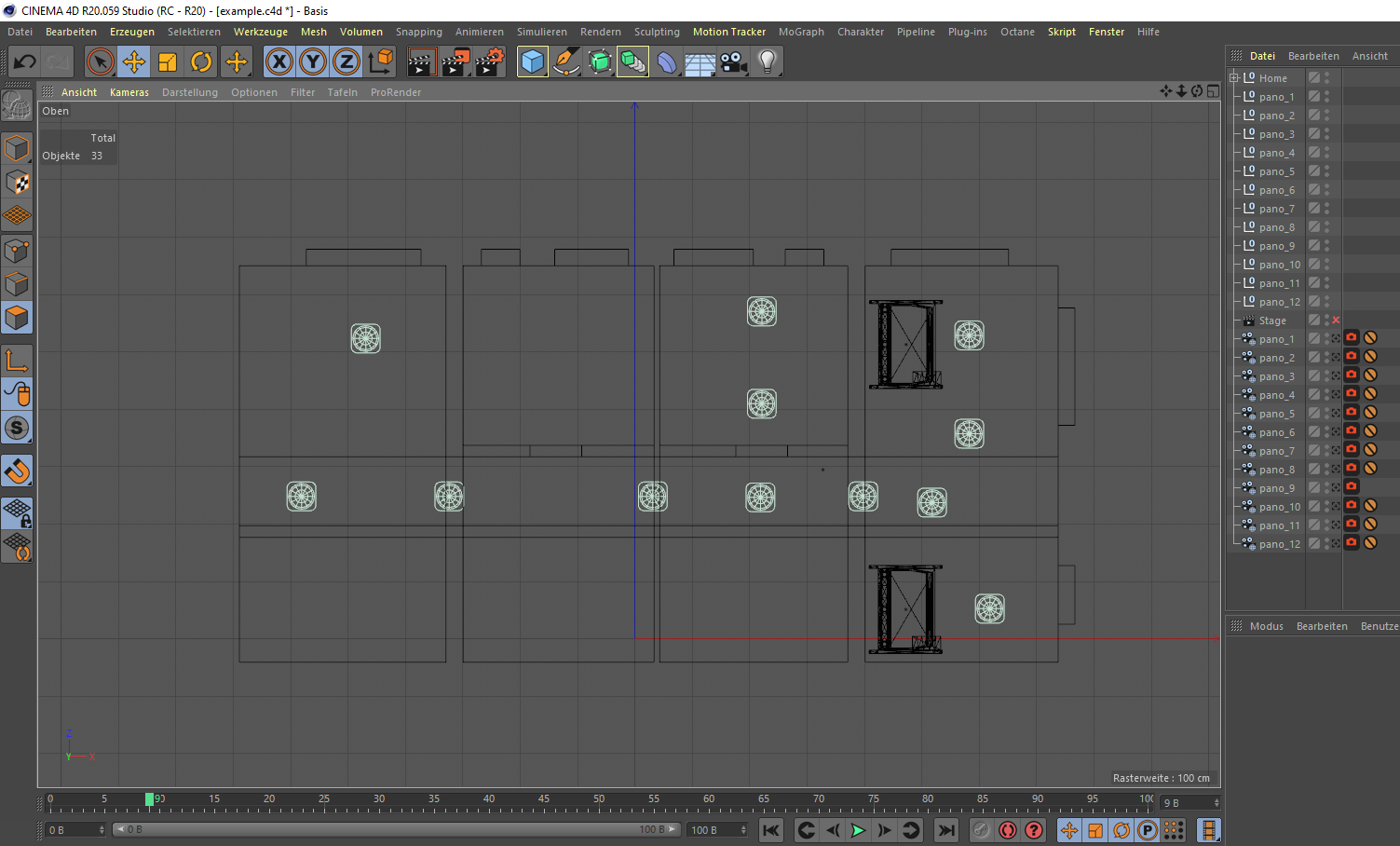 Пример расположения маркеров на плане