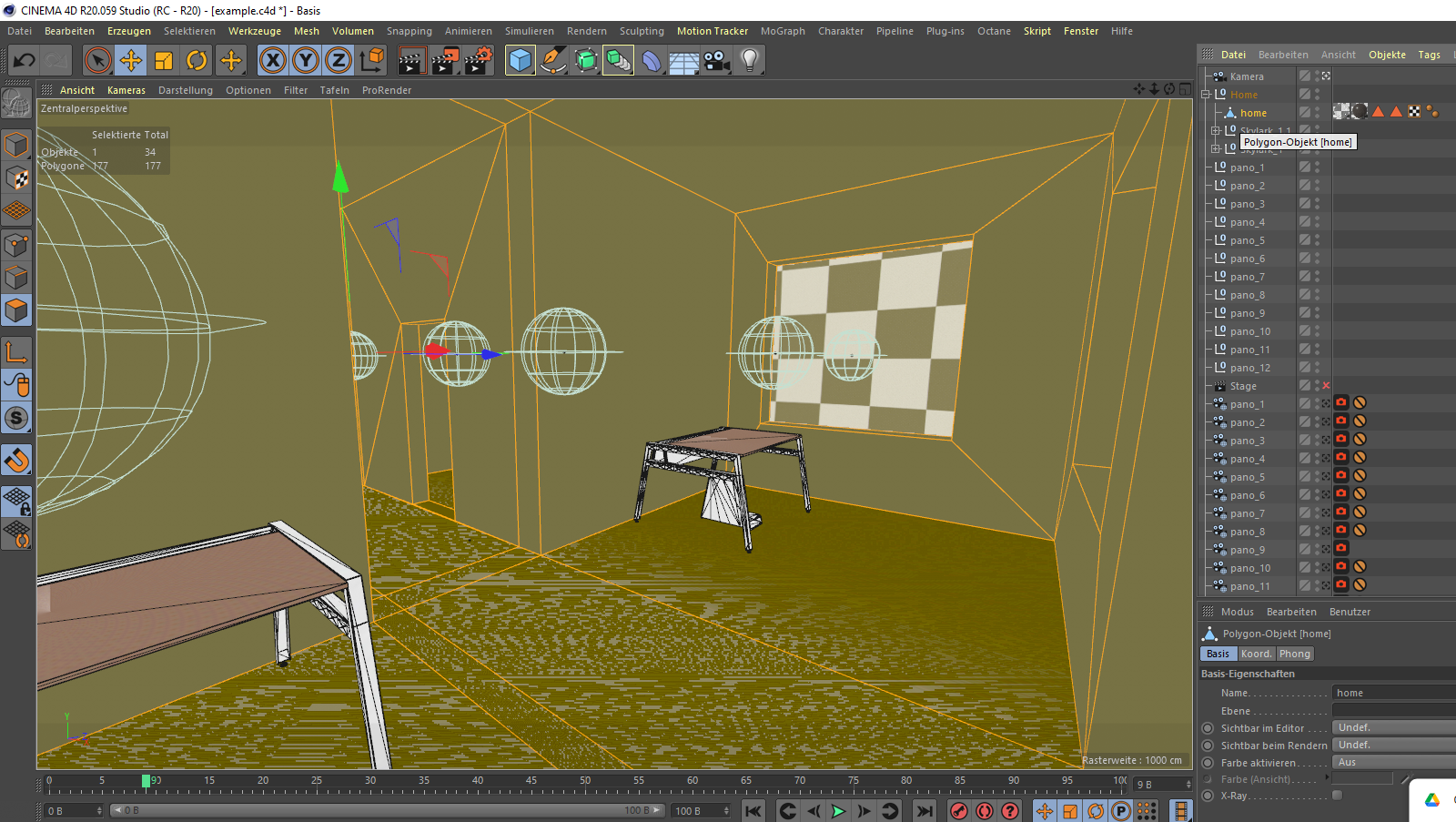 Пример проверки полигонов/нормалей в Cinema 4D